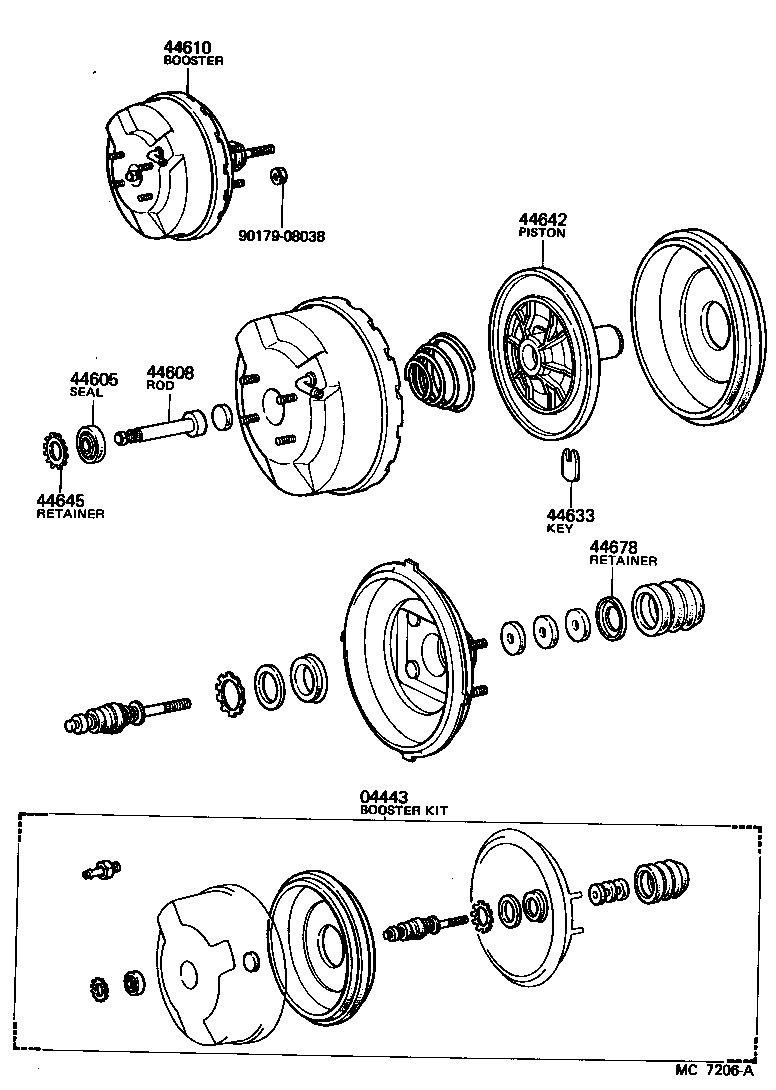 Toyota 44704-60130 RESERVOIR SUB-ASSY, VACUUM