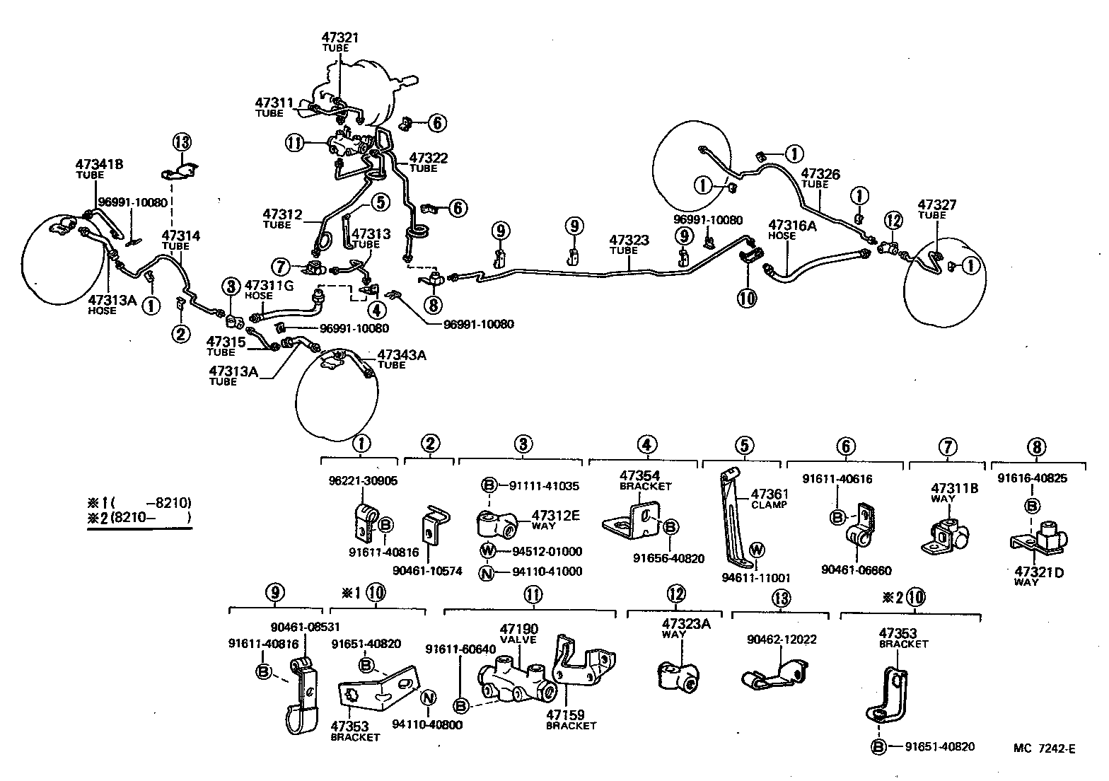Toyota 47315-60290 TUBE, FRONT BRAKE, NO.4