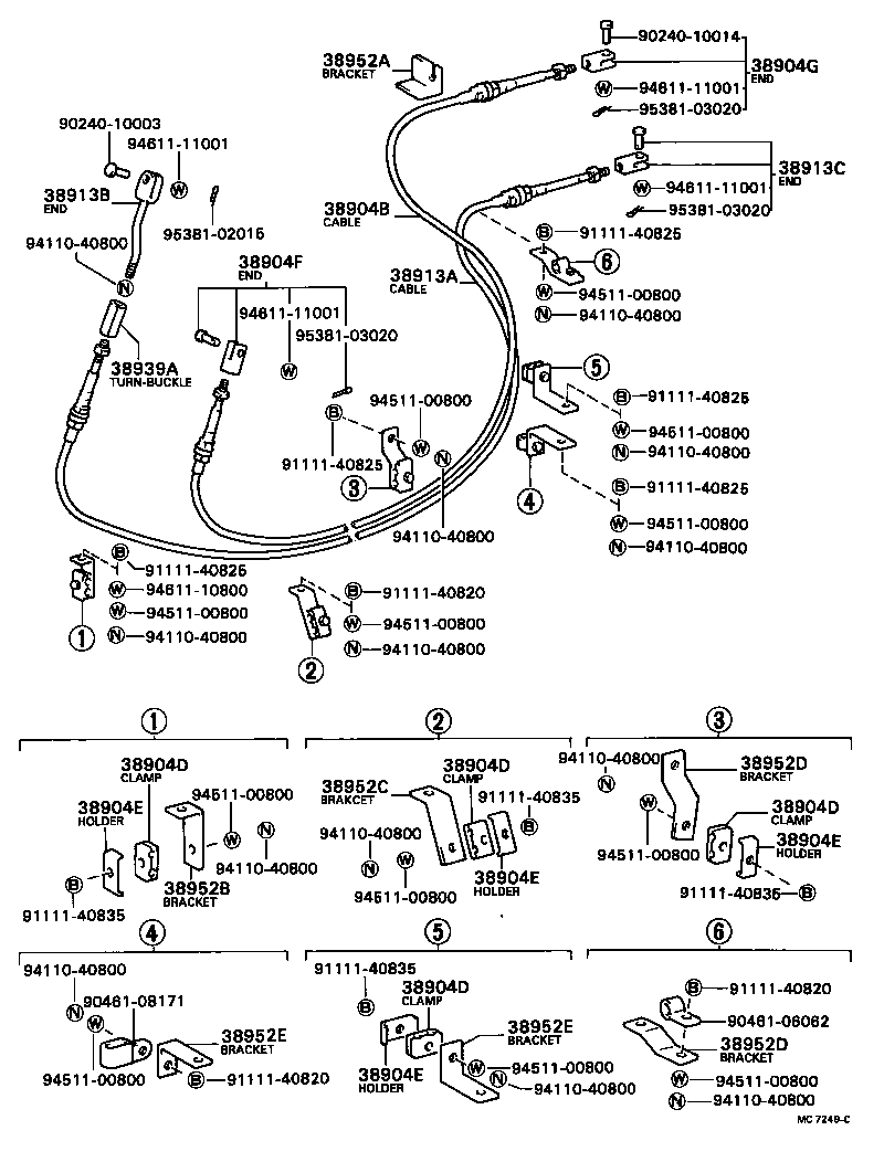 38901-93103 CABLE ASSY, PUSH PULL product image