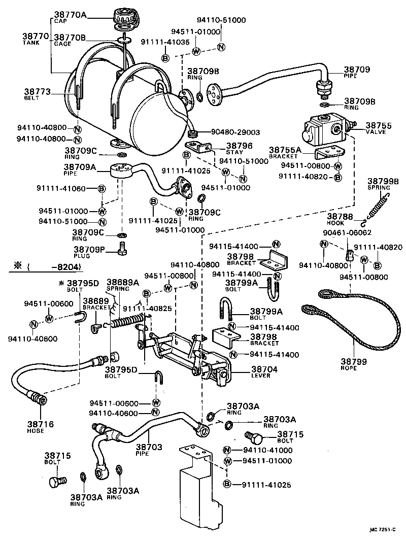38072-96304 BRACKET SUB-ASSY, TRUNNION product image