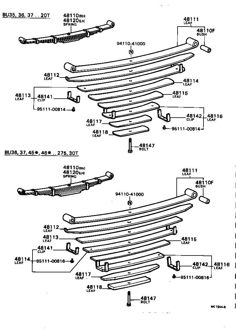 48103-36380 LEAF, FRONT SPRING, NO.6 product image