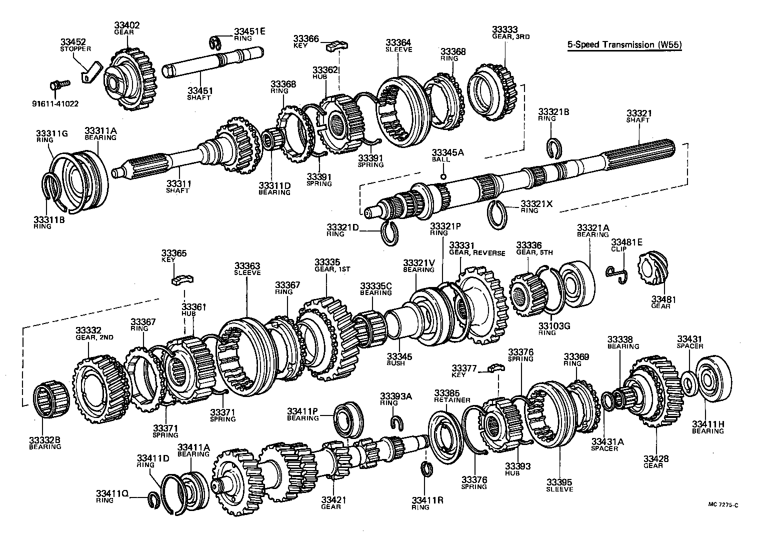 Toyota 33367-22021 RING, SYNCHRONIZER, NO.1