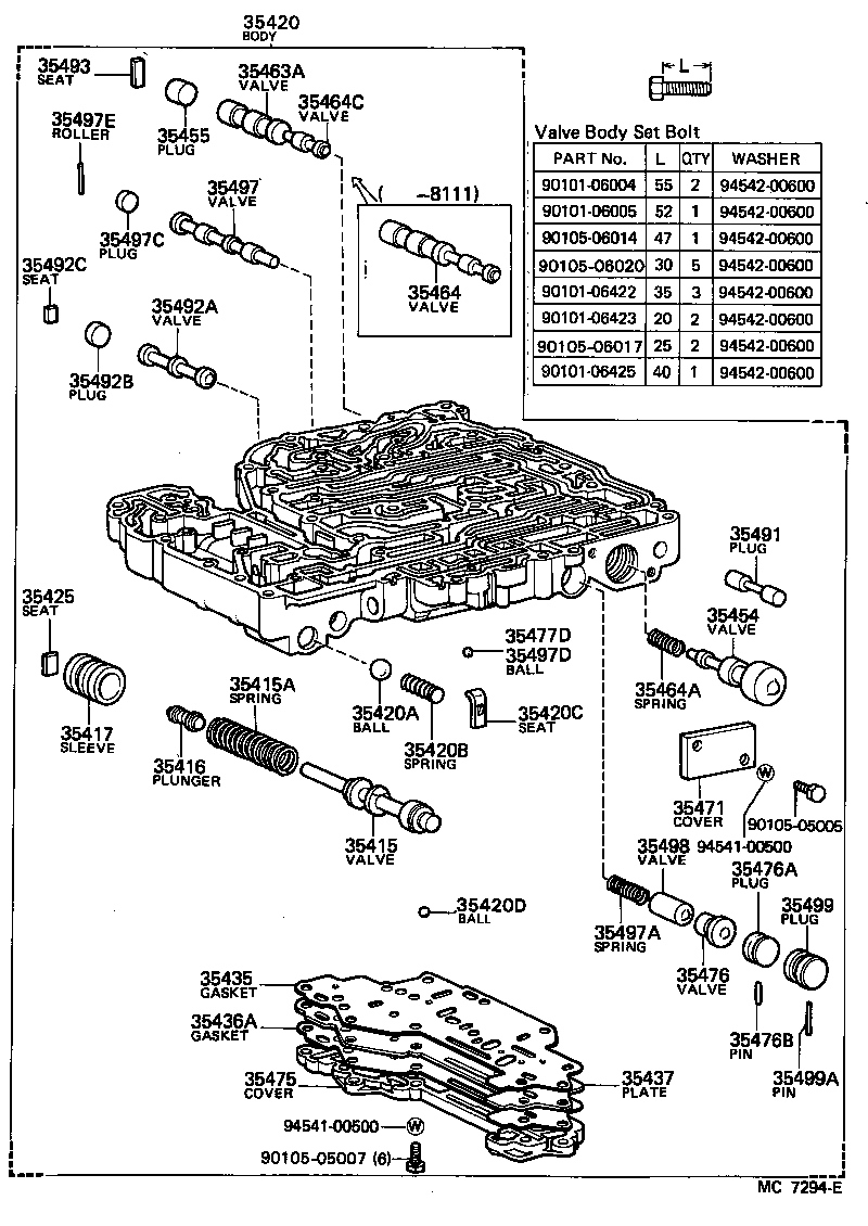 35432-22082 PLATE, VALVE BODY, NO.1 product image