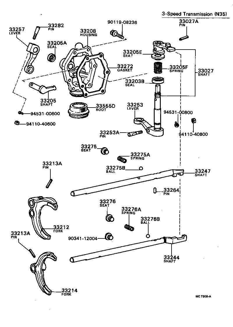 33253-30110 LEVER, SHIFT OUTER, NO.1 product image