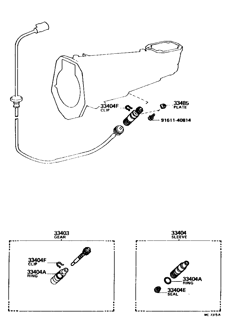 Toyota 33404-39025 SLEEVE SUB-ASSY, SPEEDOMETER SHAFT (MTM)