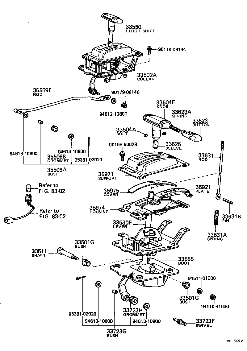 Toyota 33503-22220 LEVER ASSY, SHIFT (FOR FLOOR SHIFT)