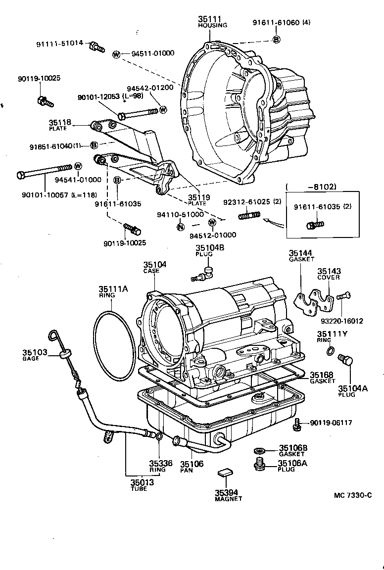 35013-22130 TUBE SUB-ASSY, TRANSMISSION OIL FILLER product image