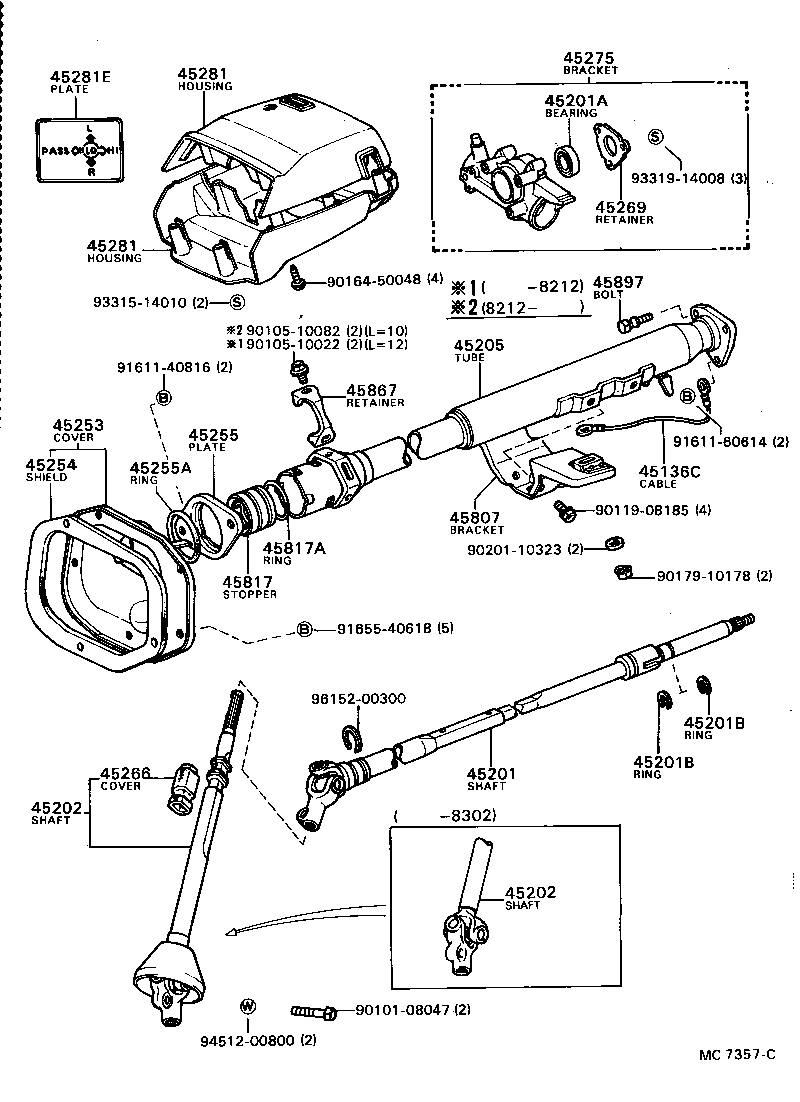 45280-22210 BRACKET, STEERING COLUMN, UPPER product image