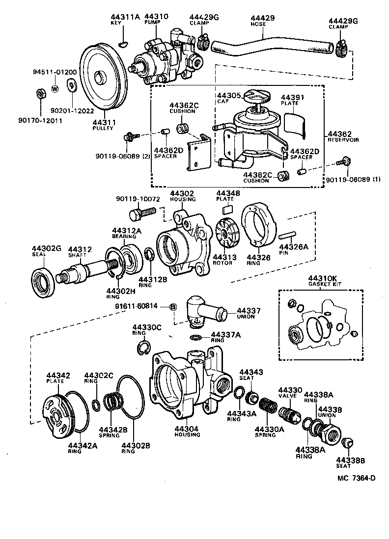 44304-14010 HOUSING SUB-ASSY, VANE PUMP, REAR product image
