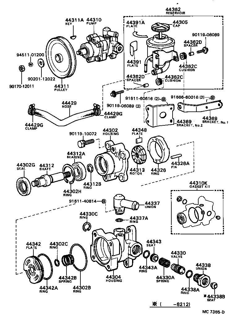 44348-22040 HOSE, RESERVOIR TO OIL PUMP product image