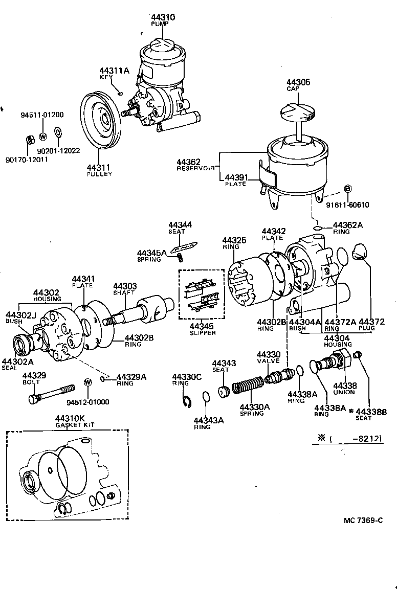 44348-22040 HOSE, RESERVOIR TO OIL PUMP product image