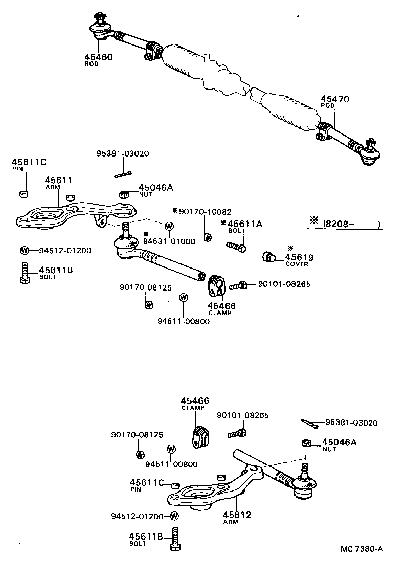 45451-22110 ROD, STEERING RELAY product image