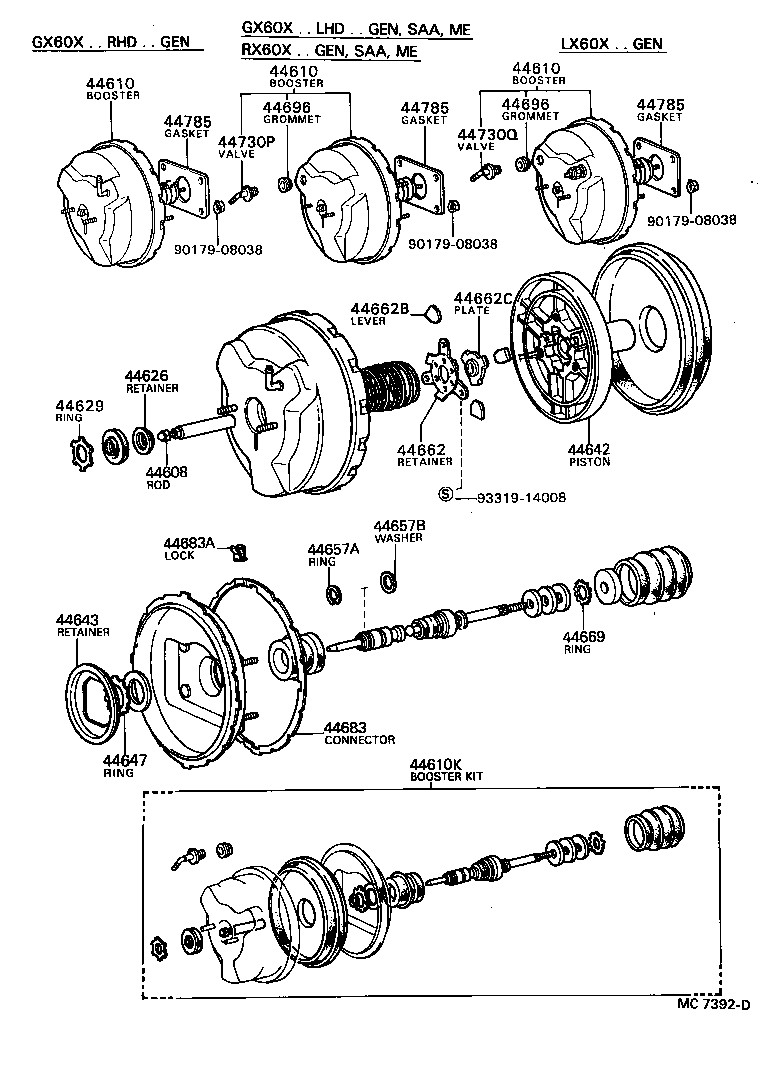 44773-22220 HOSE, VACUUM, NO.2 product image