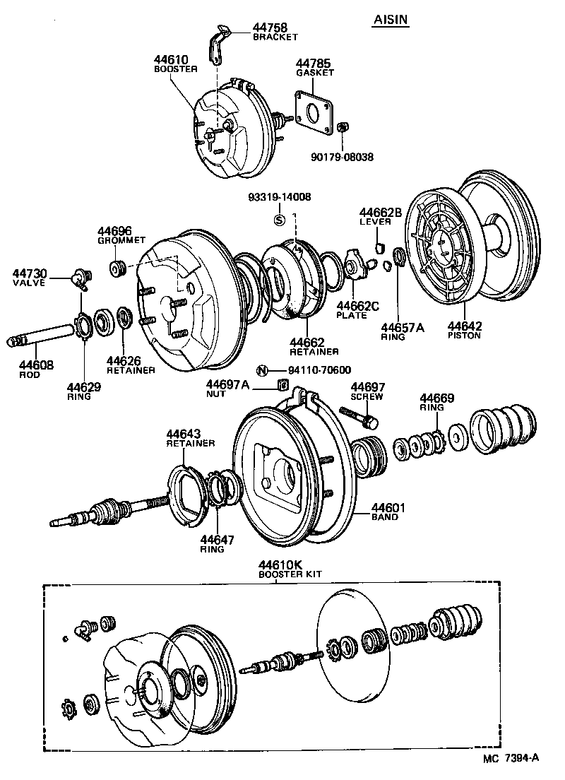 Toyota 44758-22150 BRACKET, VACUUM CHECK VALVE