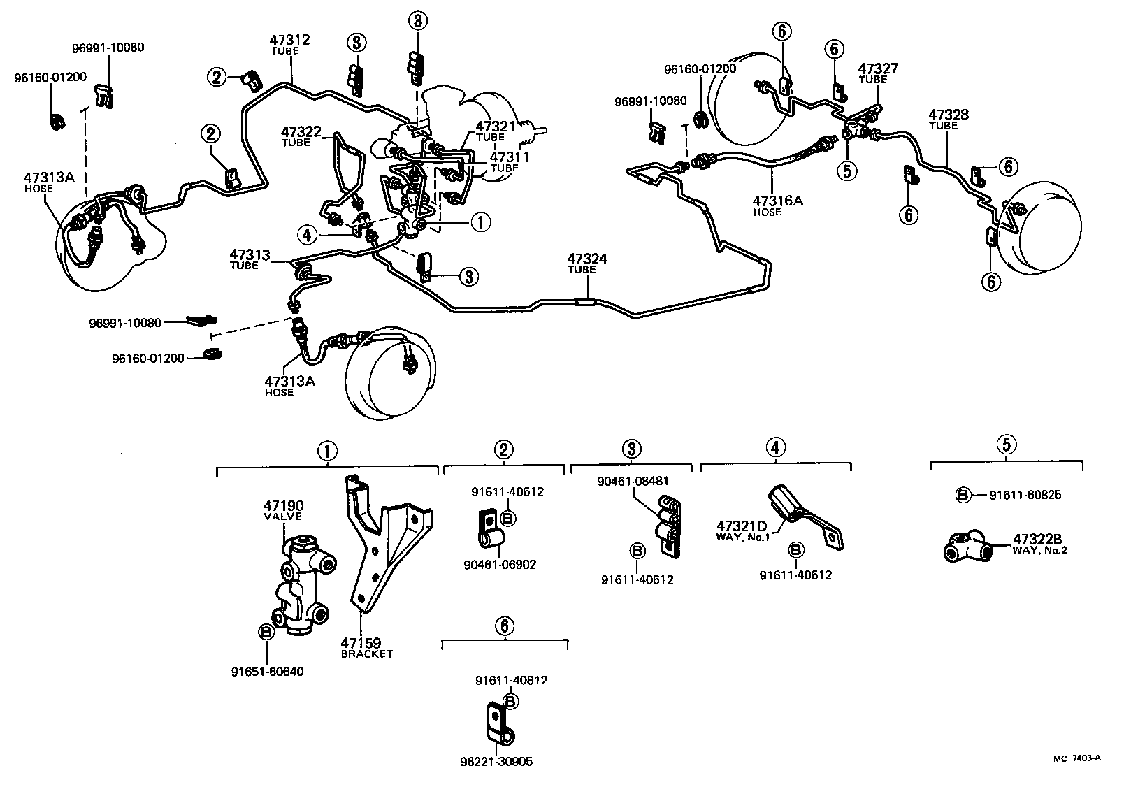 Toyota 47311-22190 TUBE, FRONT BRAKE, NO.1