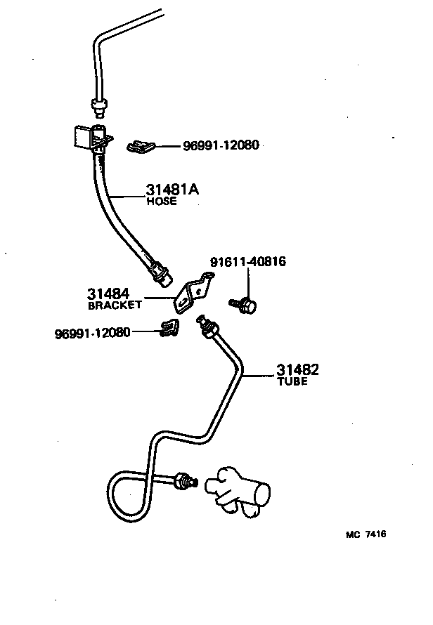 31418-25040 HOSE, CLUTCH, NO.1 product image