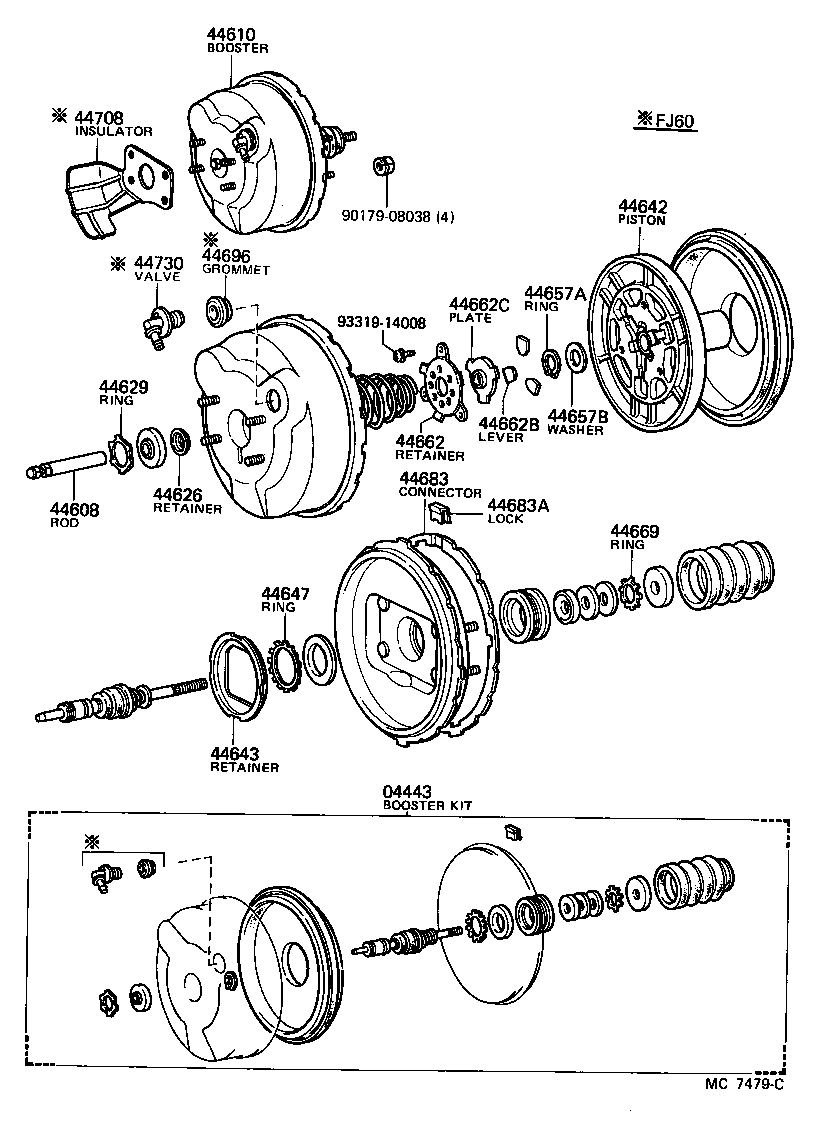 44610-60230 BOOSTER ASSY, BRAKE product image