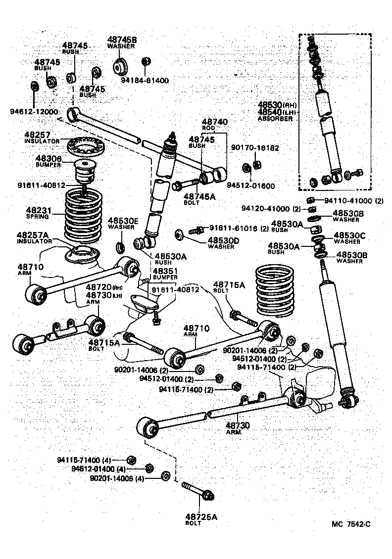 Toyota 48257-23010 INSULATOR, REAR COIL SPRING