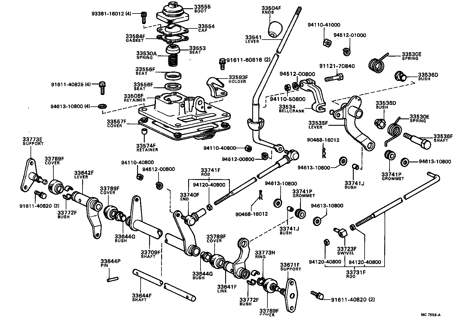 33503-28020 LEVER ASSY, SHIFT (FOR FLOOR SHIFT) product image