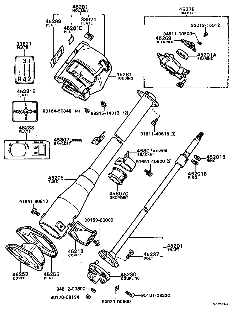 45807-28010 BRACKET SUB-ASSY, STEERING COLUMN UPPER SUPPORT product image