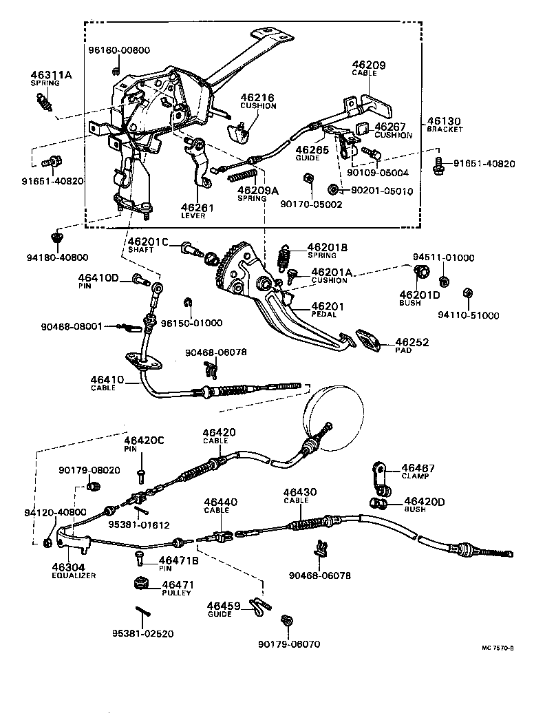 46420-28040 CABLE ASSY, PARKING BRAKE, NO.2 product image