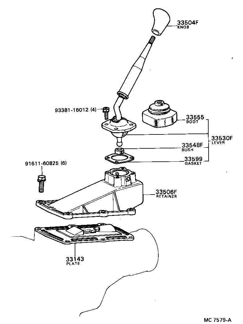 33530-24012 LEVER ASSY, SHIFT (FOR FLOOR SHIFT) product image