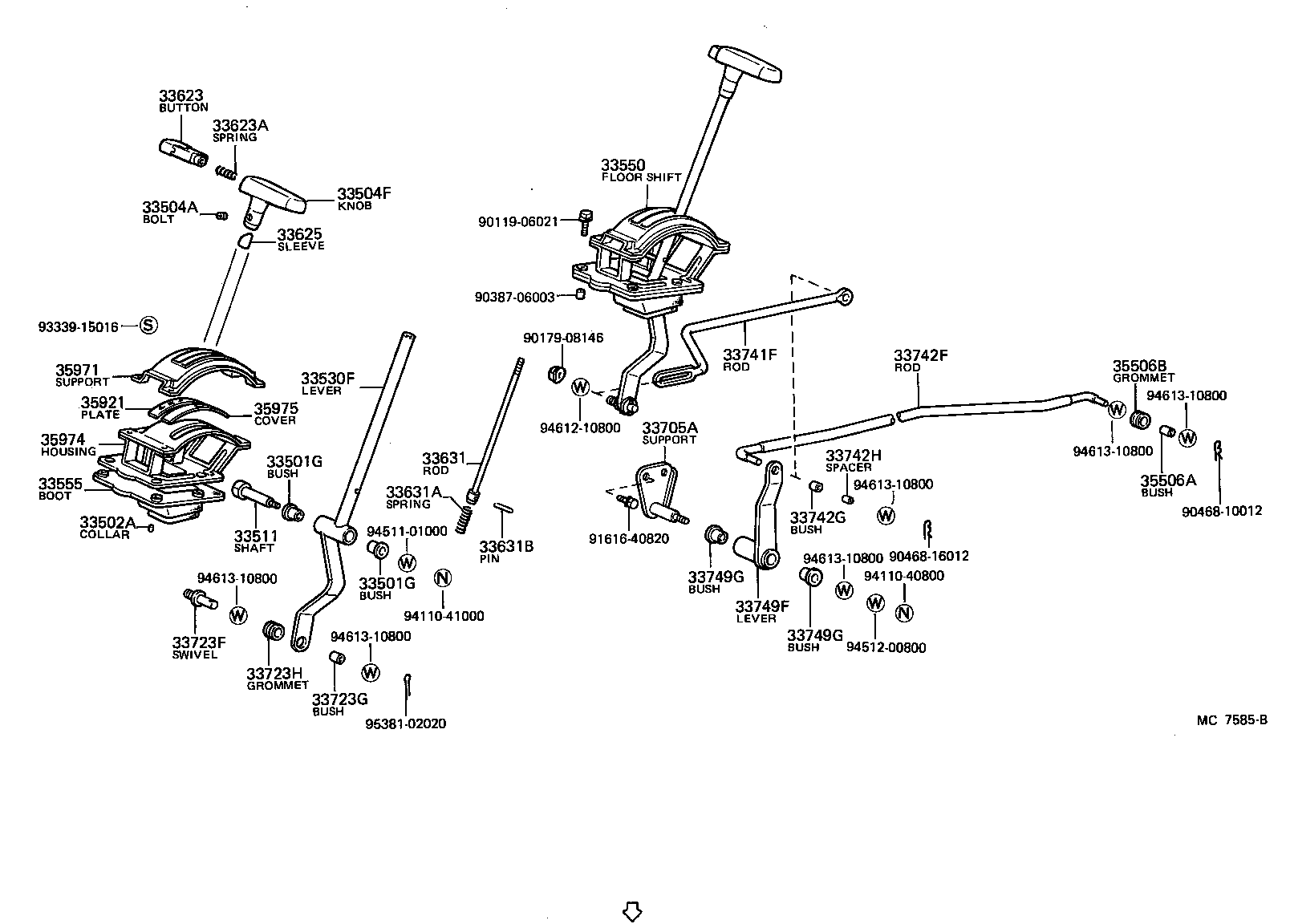 33705-27010 SUPPORT SUB-ASSY, CROSS SHAFT product image