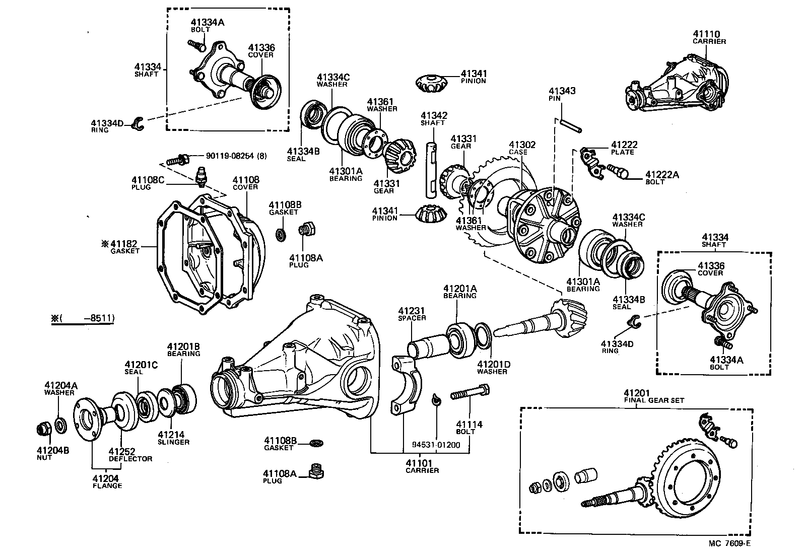 41110-14221 CARRIER ASSY, DIFFERENTIAL, REAR product image