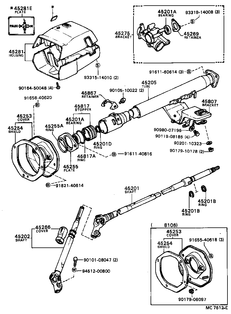 45807-24010 BRACKET SUB-ASSY, STEERING COLUMN UPPER SUPPORT product image