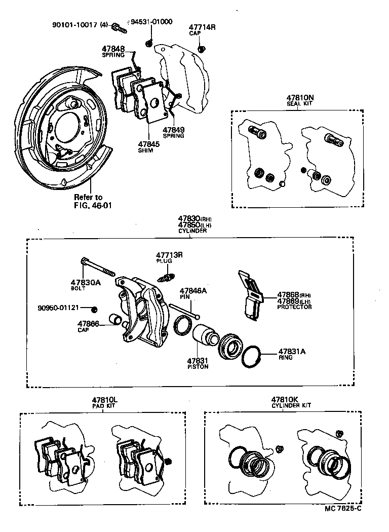 Toyota 04466-22130 PAD KIT, DISC BRAKE, REAR