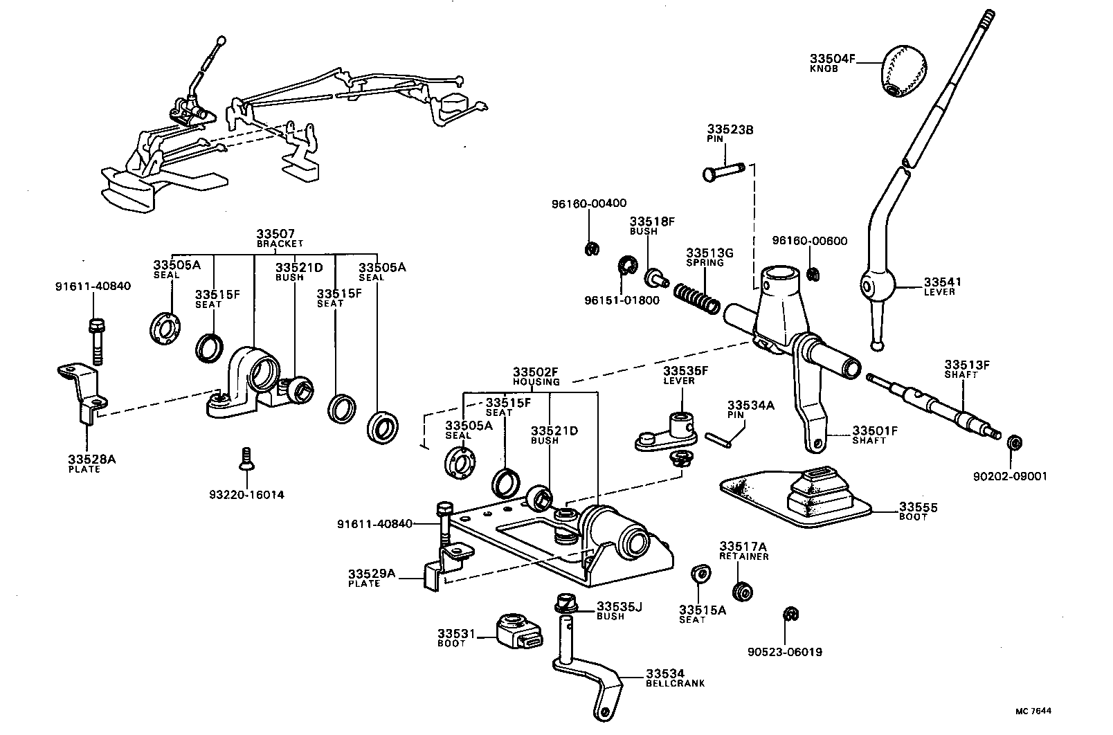 33504-22111 KNOB SUB-ASSY, SHIFT LEVER product image