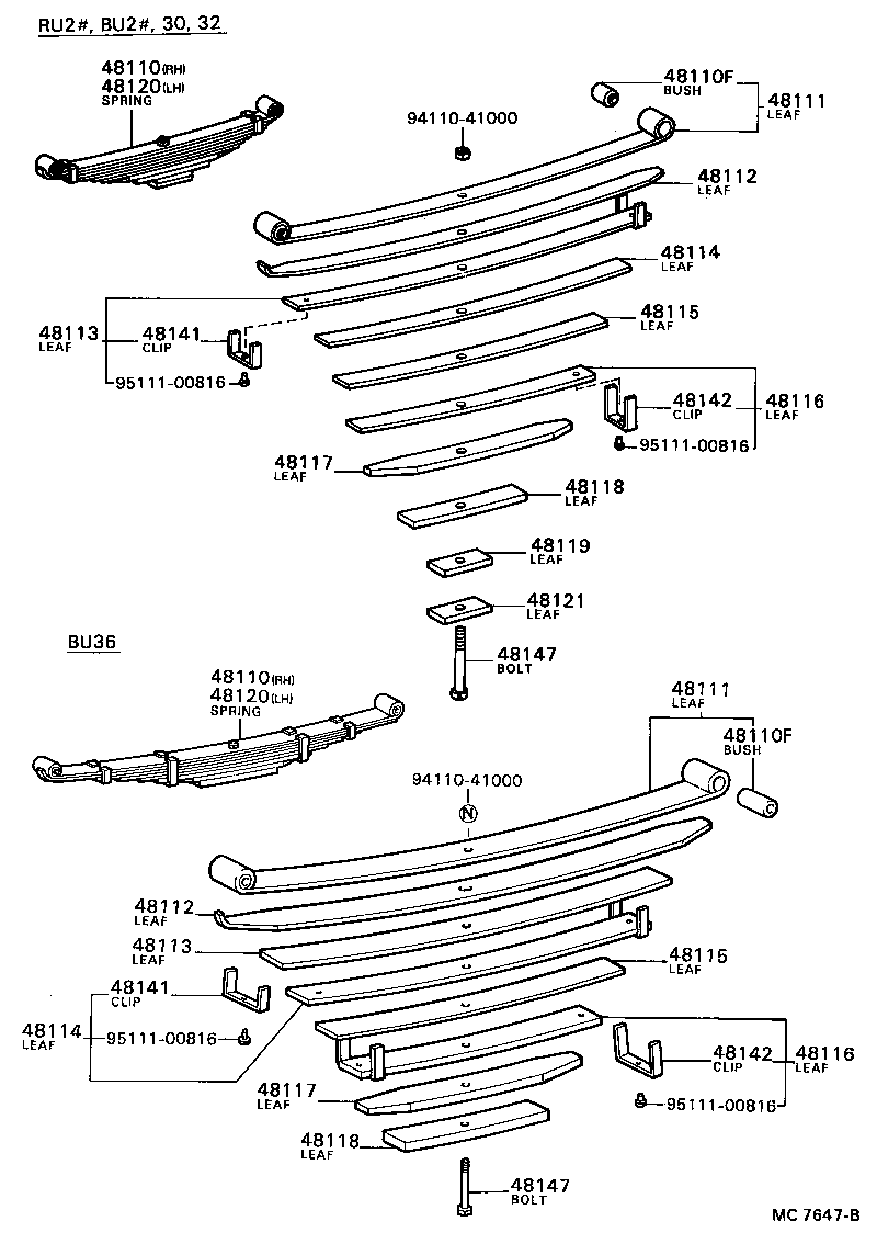 48102-36490 LEAF, FRONT SPRING, NO.4 product image