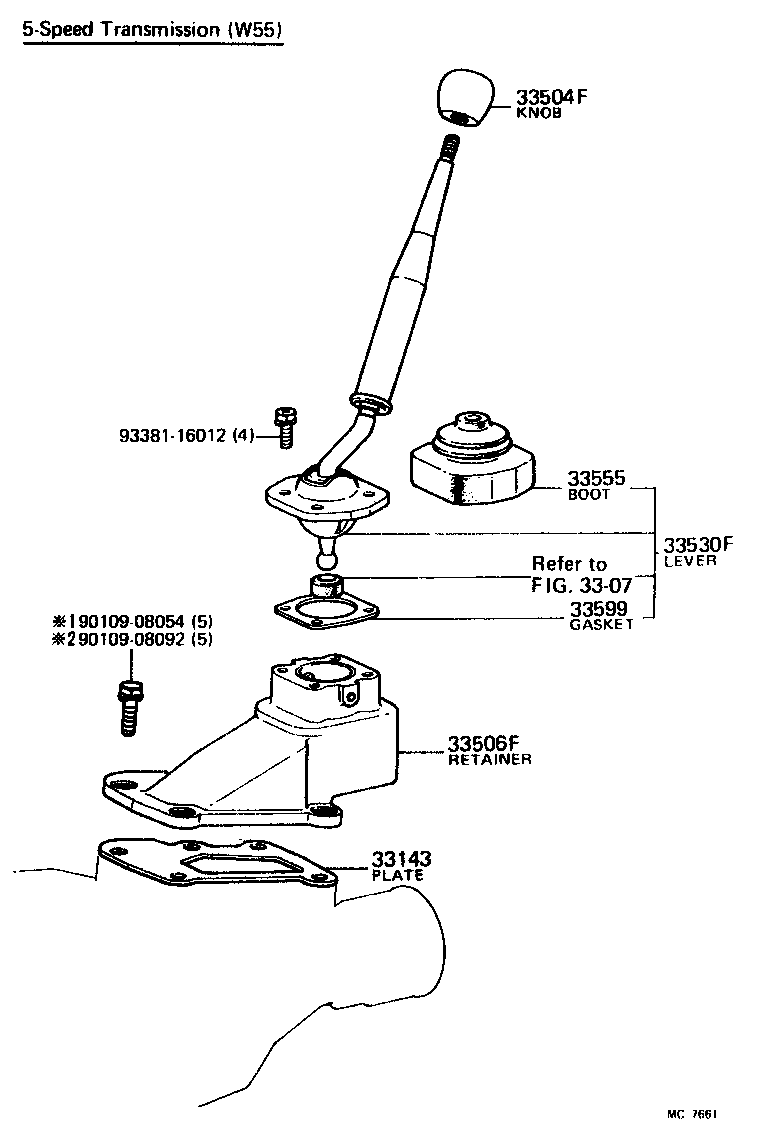 33503-14080 LEVER ASSY, SHIFT (FOR FLOOR SHIFT) product image