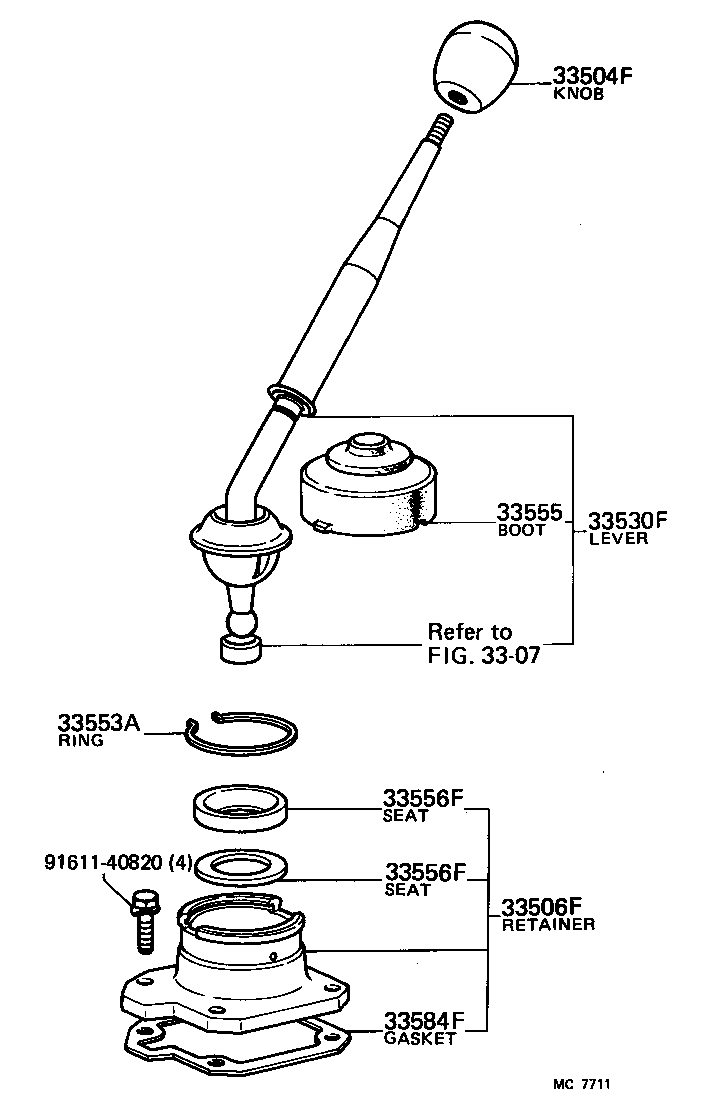 33530-14261 LEVER ASSY, SHIFT (FOR FLOOR SHIFT) product image
