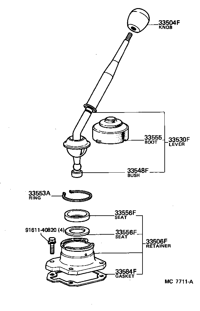 33504-14040 KNOB SUB-ASSY, SHIFT LEVER product image