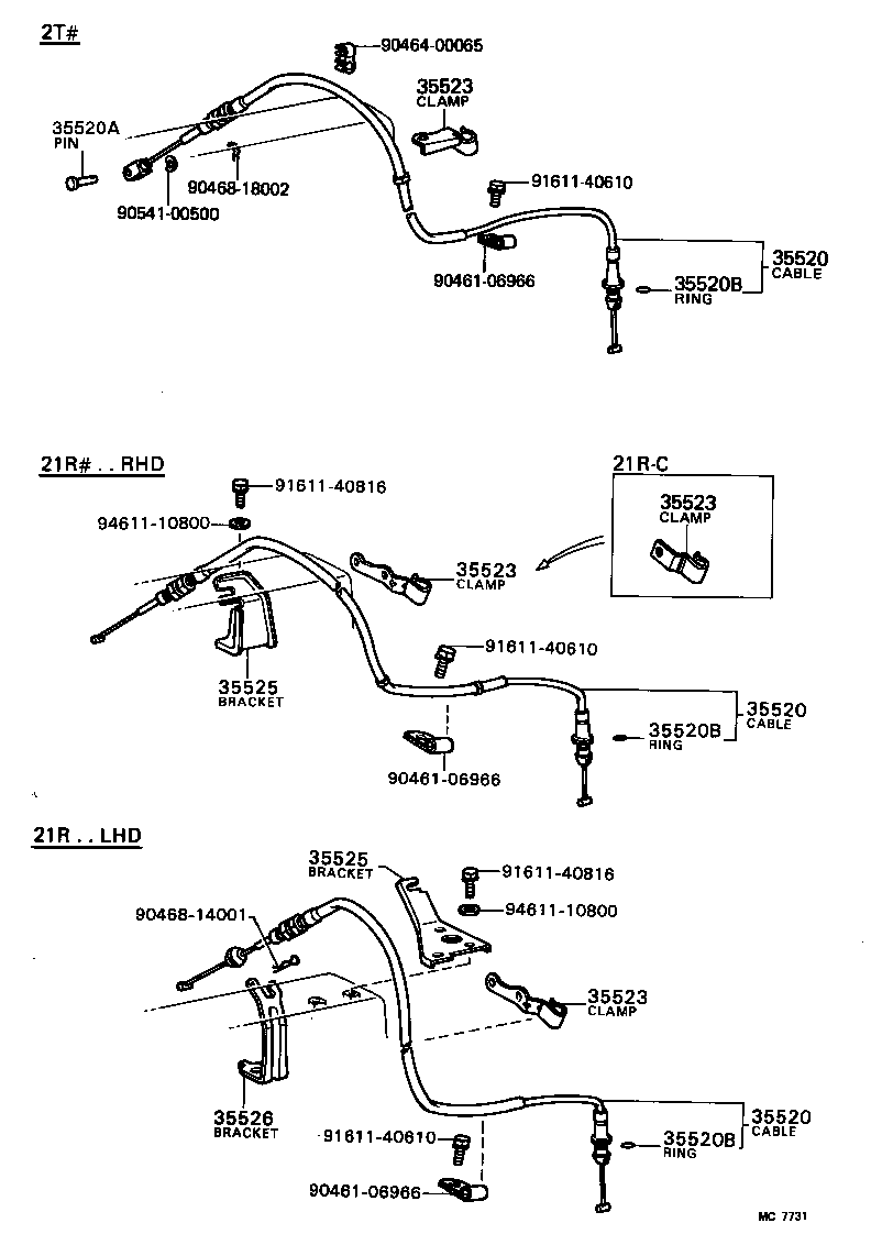 35523-24010 CLAMP, THROTTLE CABLE product image