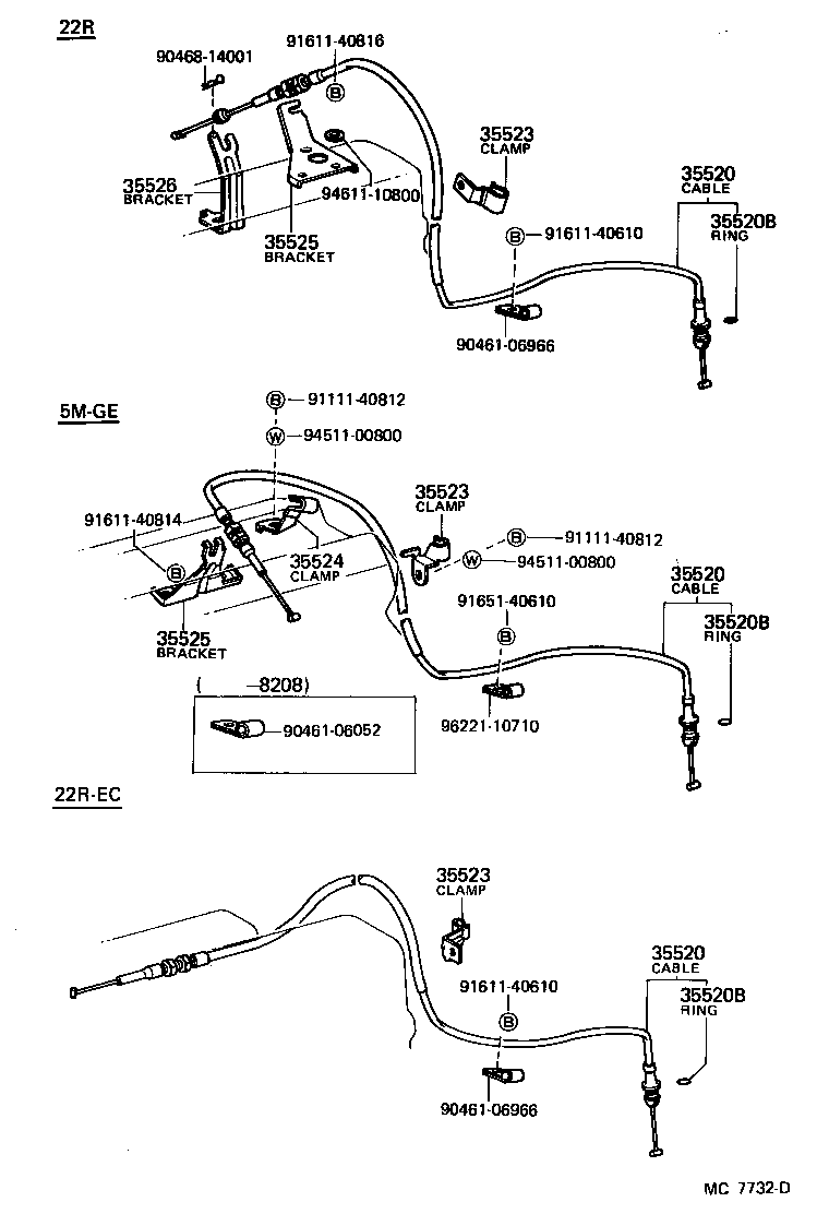 35525-14040 BRACKET, THROTTLE CABLE product image