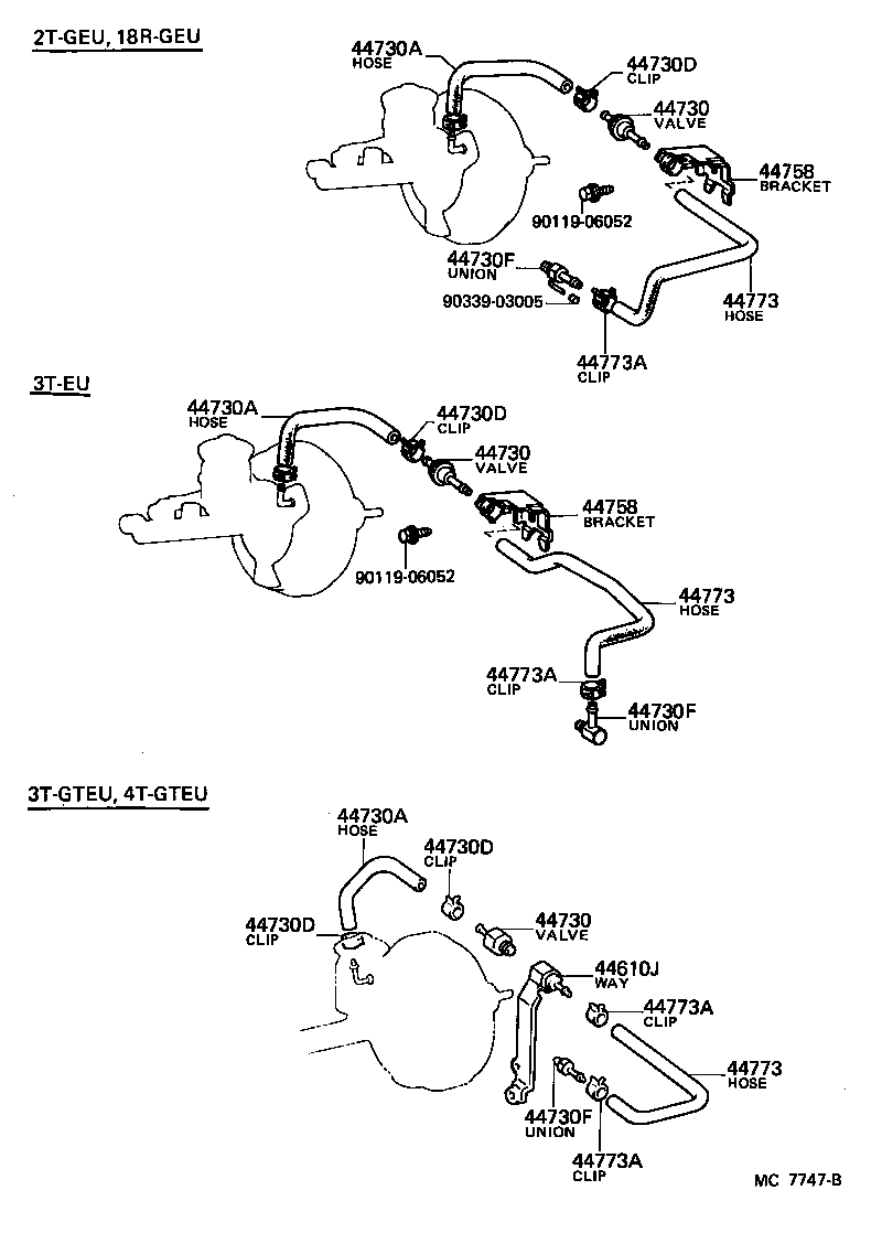 44774-14010 HOSE, UNION TO CONNECTOR TUBE product image