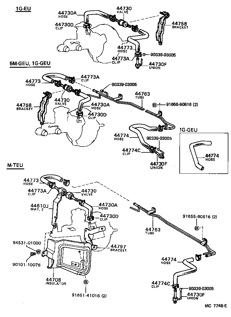 44774-14010 HOSE, UNION TO CONNECTOR TUBE product image