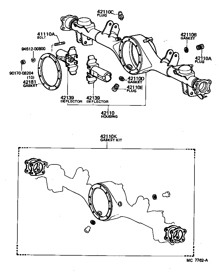 41110-14280 CARRIER ASSY, DIFFERENTIAL, REAR product image
