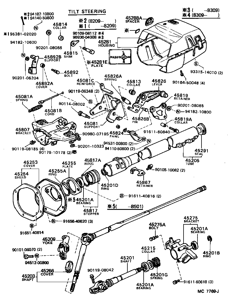 45201-14130 SHAFT SUB-ASSY, STEERING MAIN product image