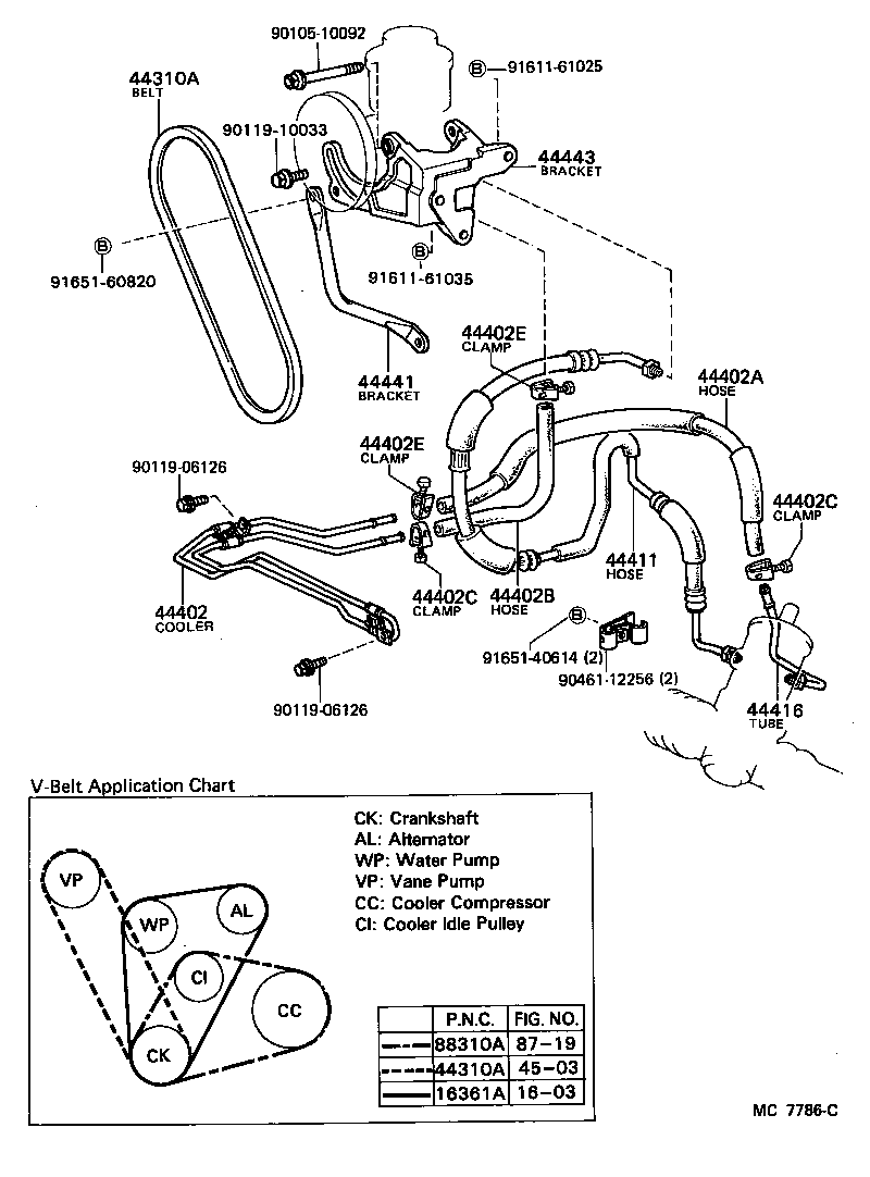 44348-14040 HOSE, OIL RESERVOIR TO PUMP, NO.1 product image