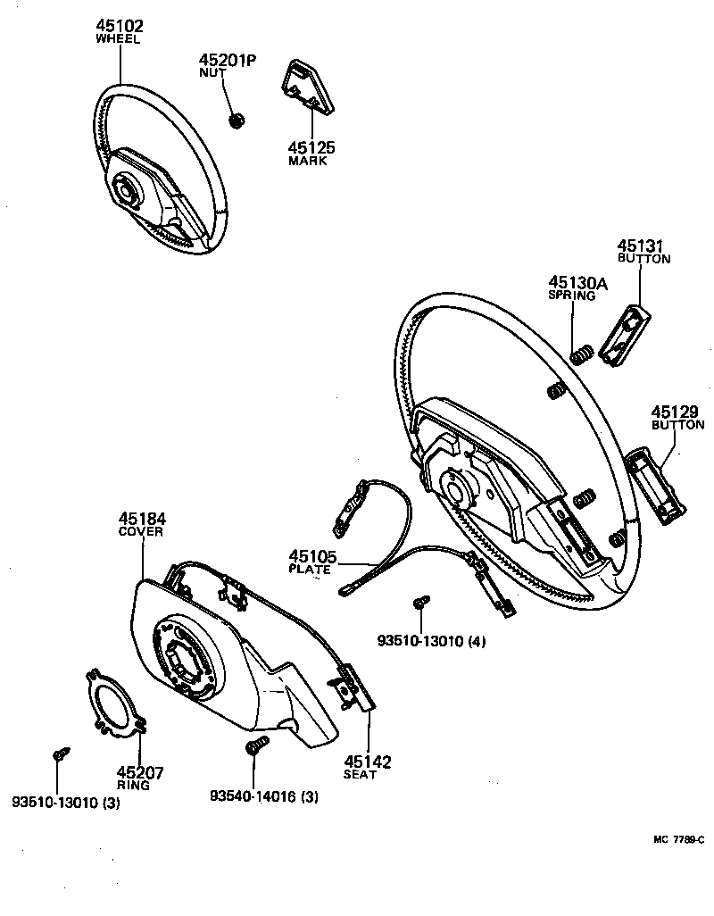 45105-24010 PLATE SUB-ASSY, HORN BUTTON CONTACT, NO.1 product image