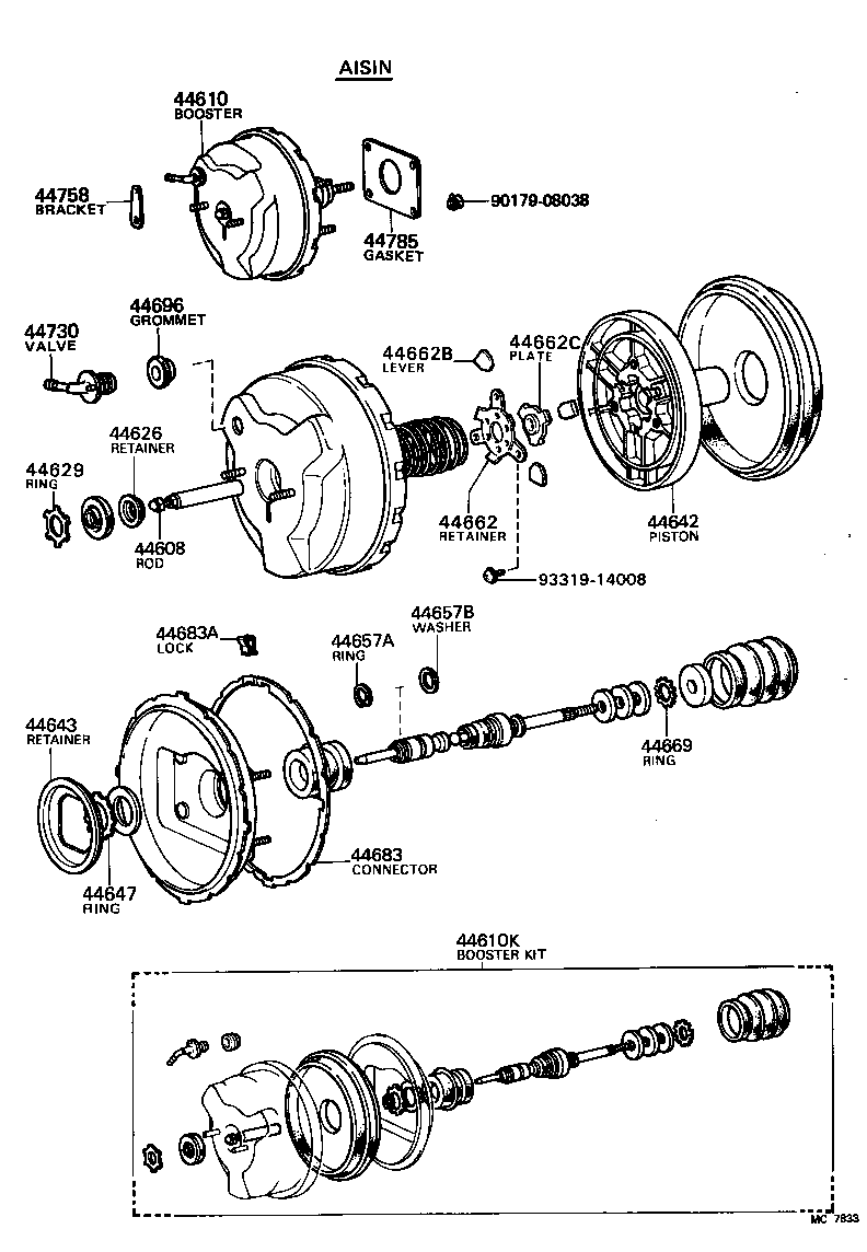 04443-14380 BOOSTER KIT, BRAKE product image