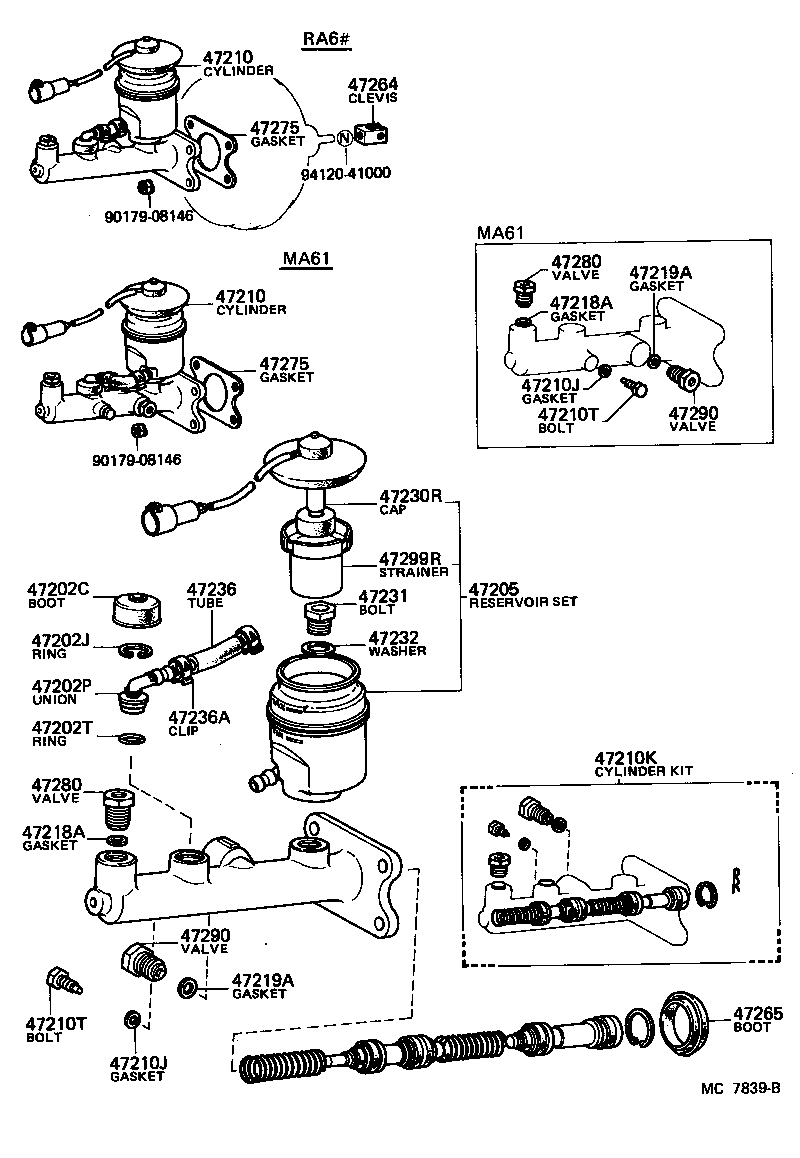 Toyota 47275-24010 GASKET, BRAKE MASTER CYLINDER