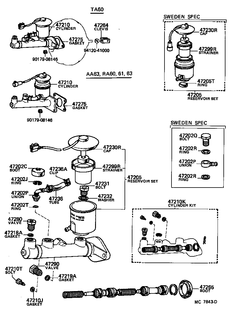 04493-14090 CYLINDER KIT, BRAKE MASTER product image