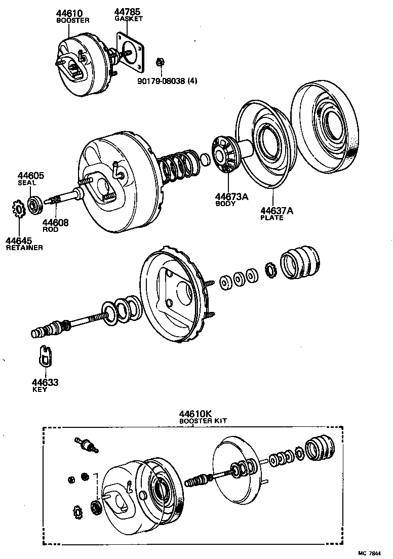 04443-14380 BOOSTER KIT, BRAKE product image