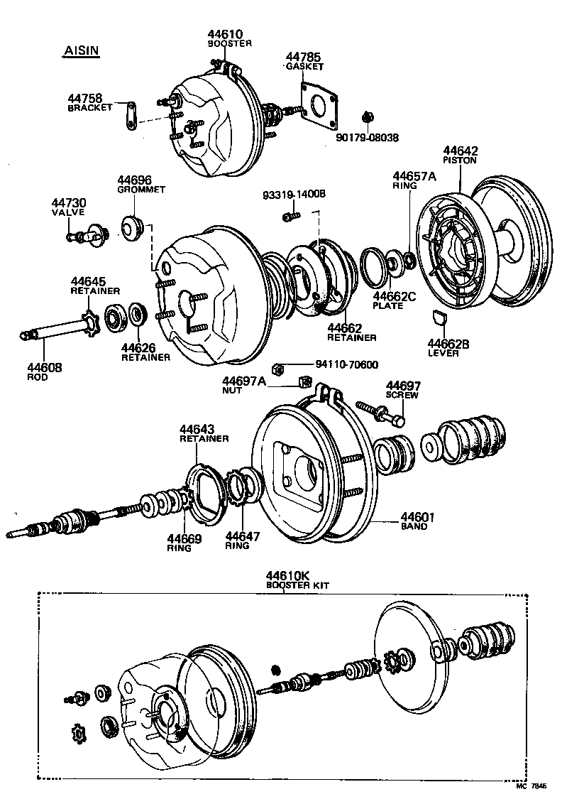 04443-14380 BOOSTER KIT, BRAKE product image