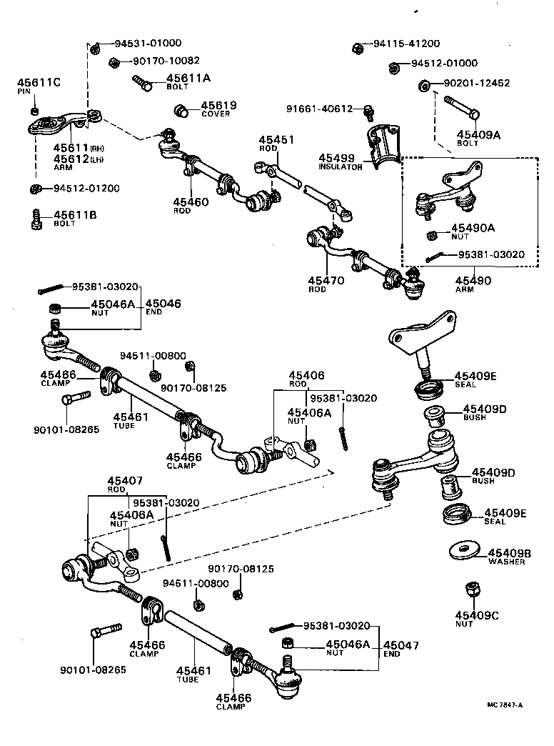 45490-29385 ARM ASSY, STEERING IDLER product image