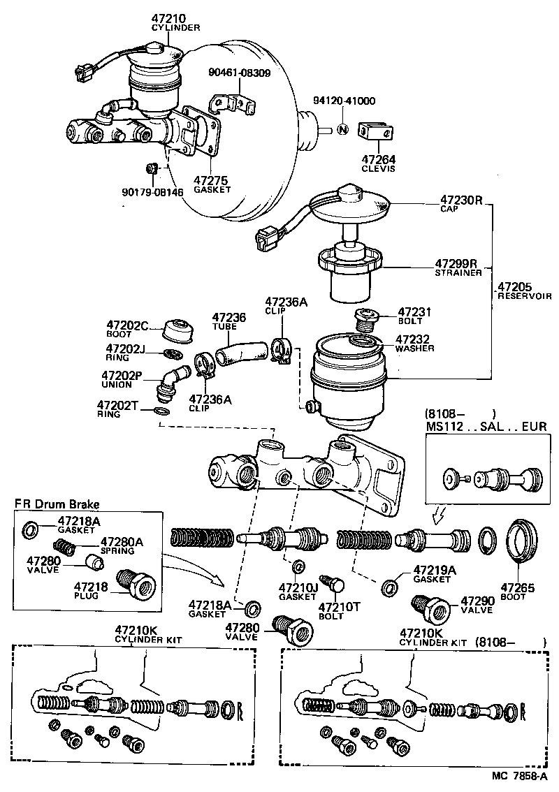 04493-30090 CYLINDER KIT, BRAKE MASTER product image